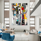 Mixed - Media Abstract Painting for Contemporary Art Galleries GAB1056
