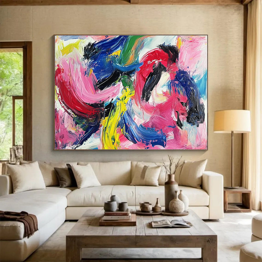 Colorful Expressive Brushstrokes with Vibrant Palette Abstract Painting ABS326
