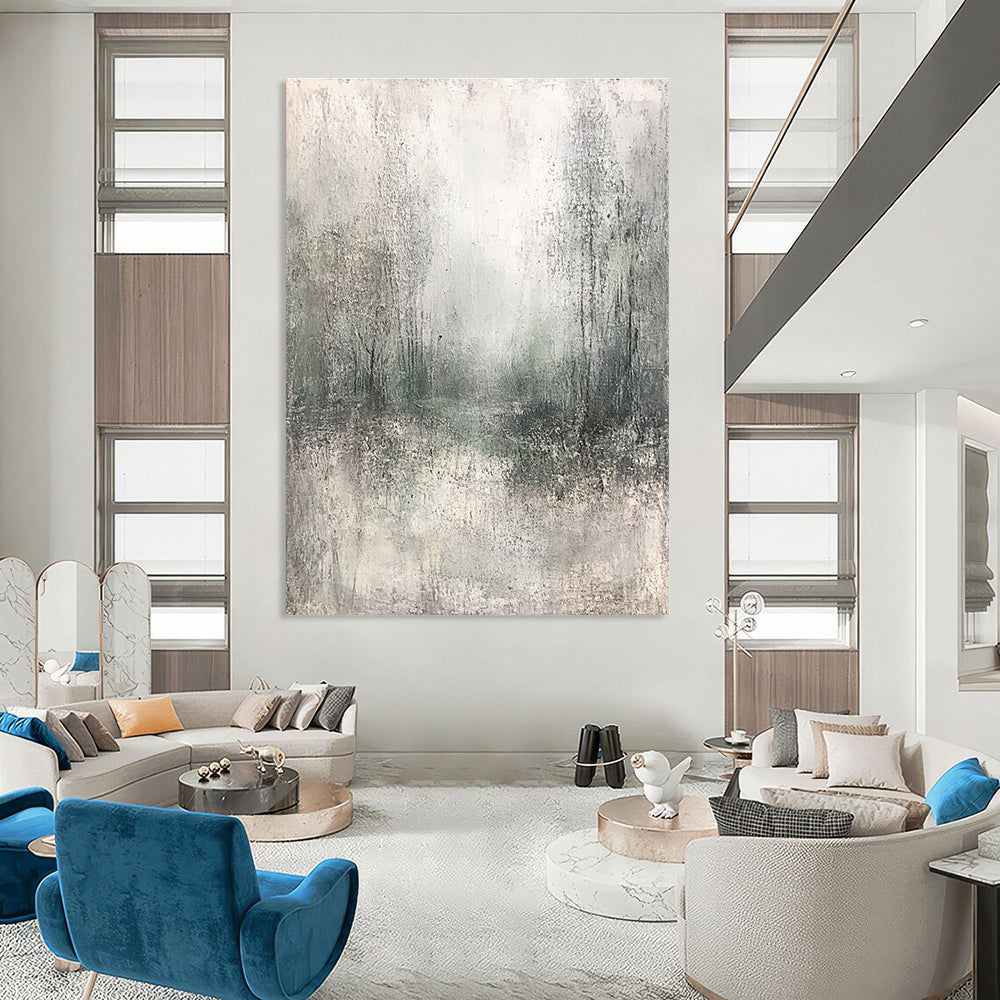 Misty Forest Landscape Abstract Painting of Ethereal Nature GAB0203