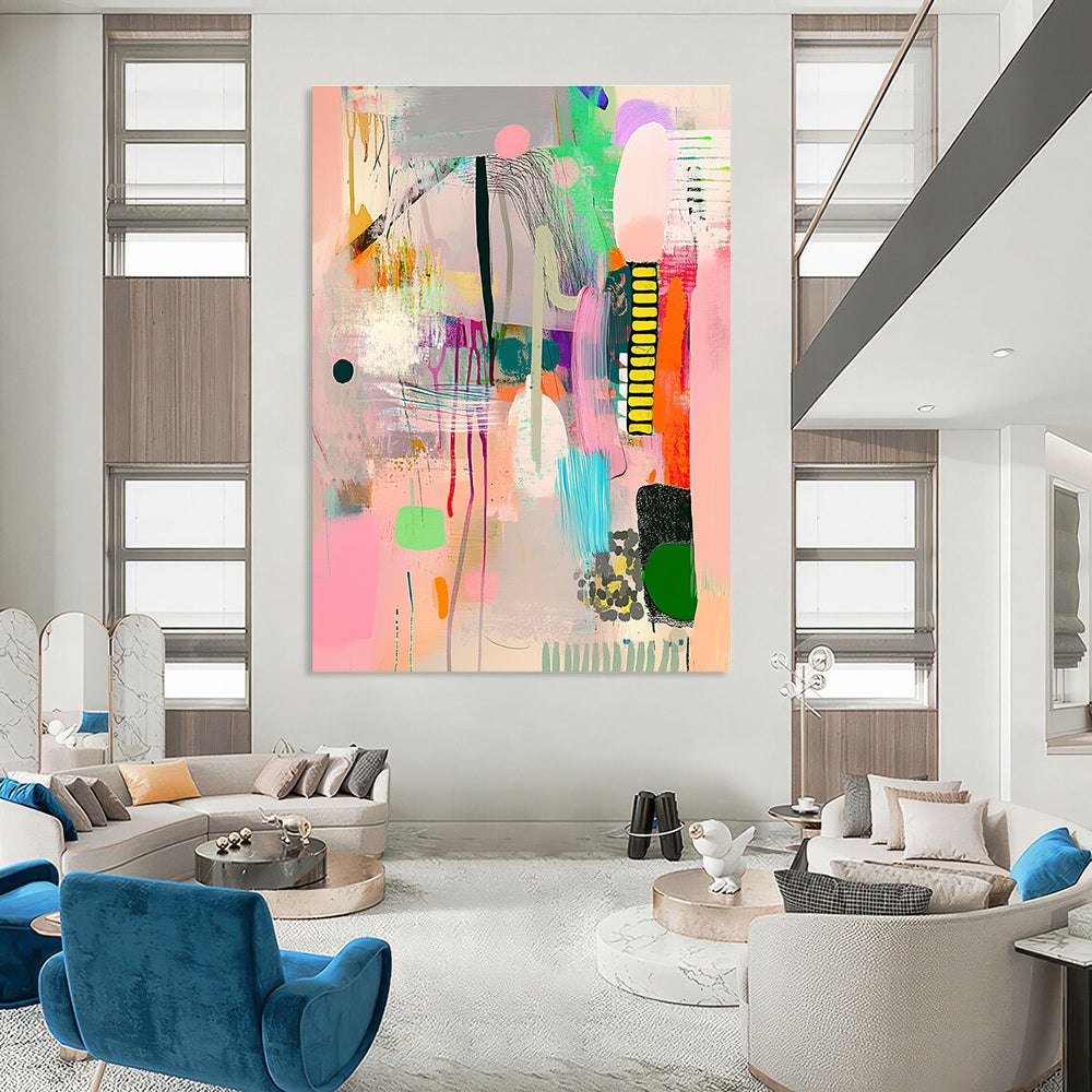 Colorful Abstract Collage Art of Energetic Expression GAB0175