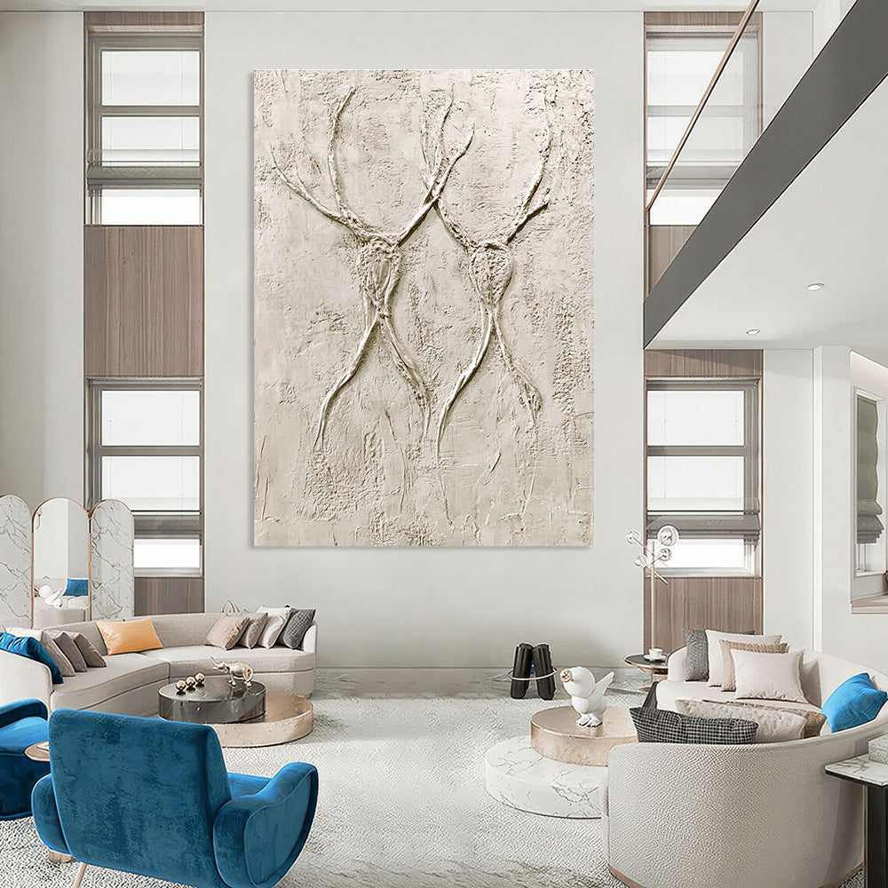 Textured Antler Forms Abstract Painting of Natural Textures GAB0112