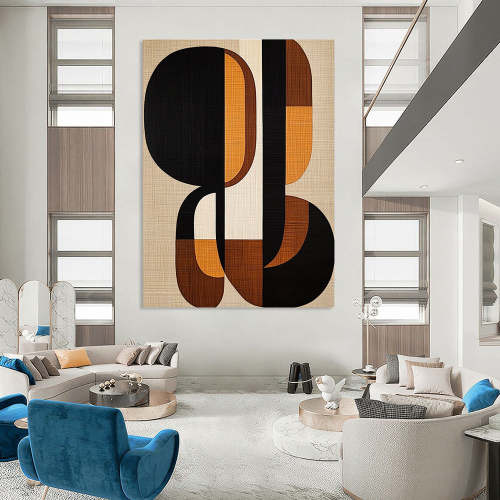 Interconnected Shapes Abstract Painting for Collaborative Workspaces GAB1358
