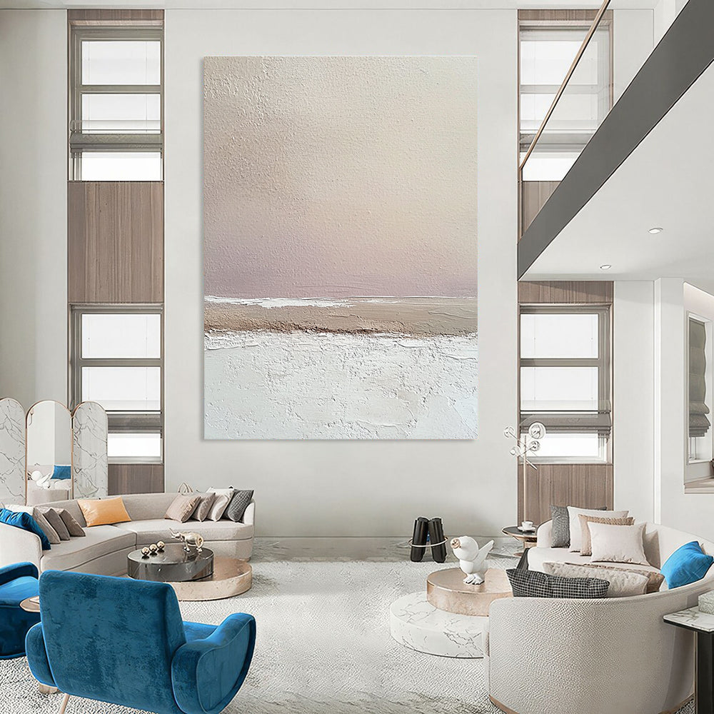 Soft Gradient Landscape Textured Abstract Painting for Serene Bedrooms GAB1472