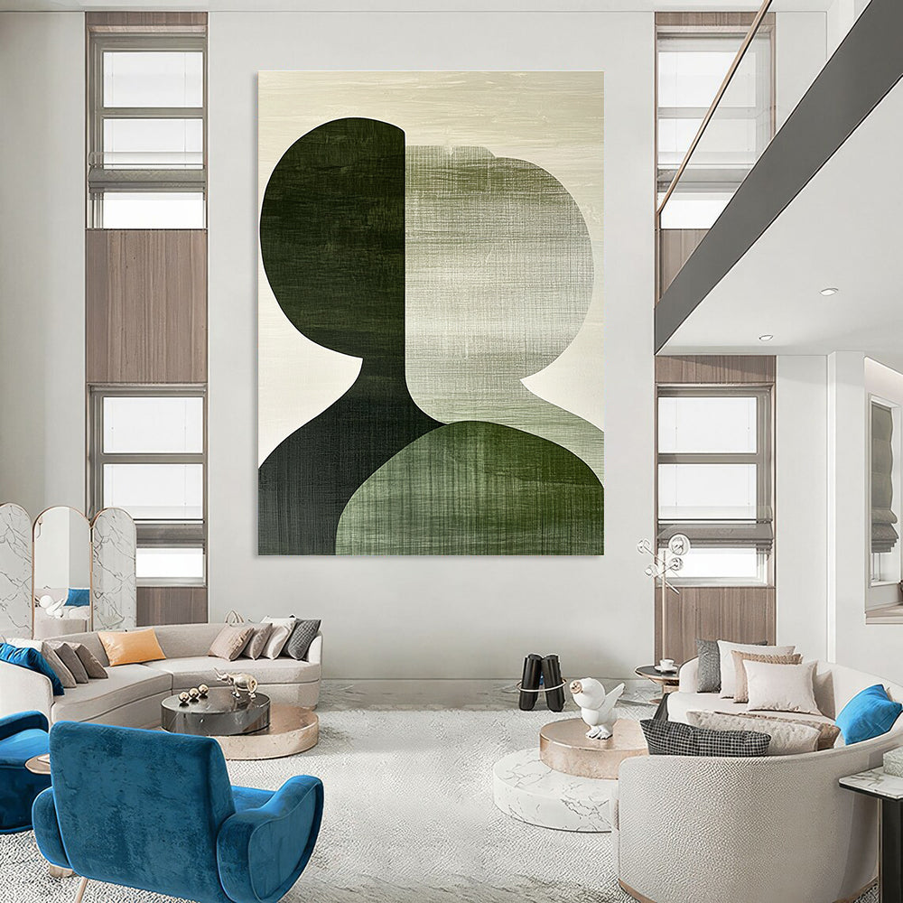 Abstract Green Figures Abstract Painting for Contemporary Art Cafes GAB1382