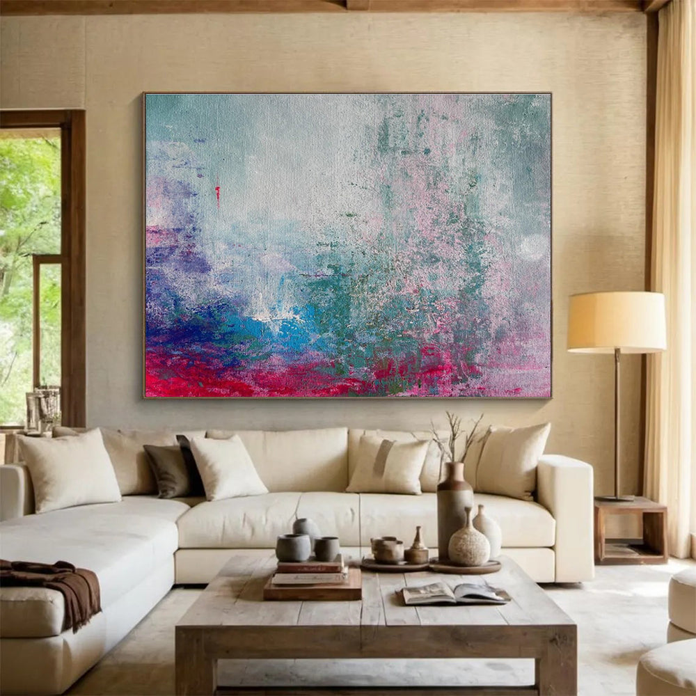 Soft Color Abstract Blend Painting for Calming Wellness Centers YHT363