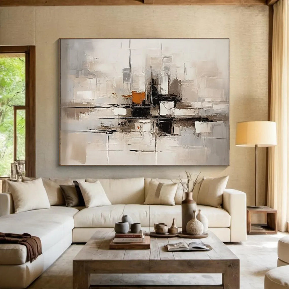 Modern Abstract Cityscape Painting for Contemporary Office Spaces YHT322