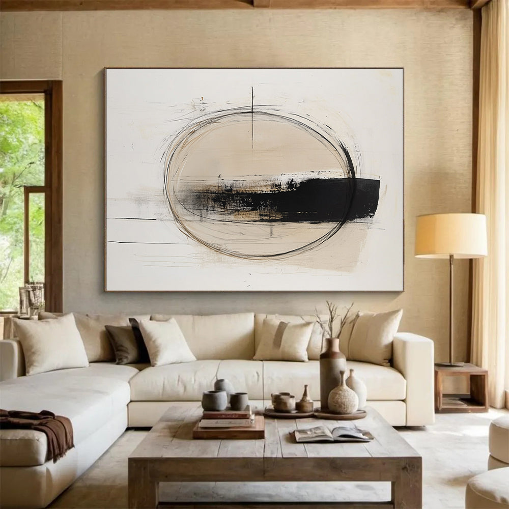 Minimalist Line Abstract Painting with Quiet Contemplation WINK784