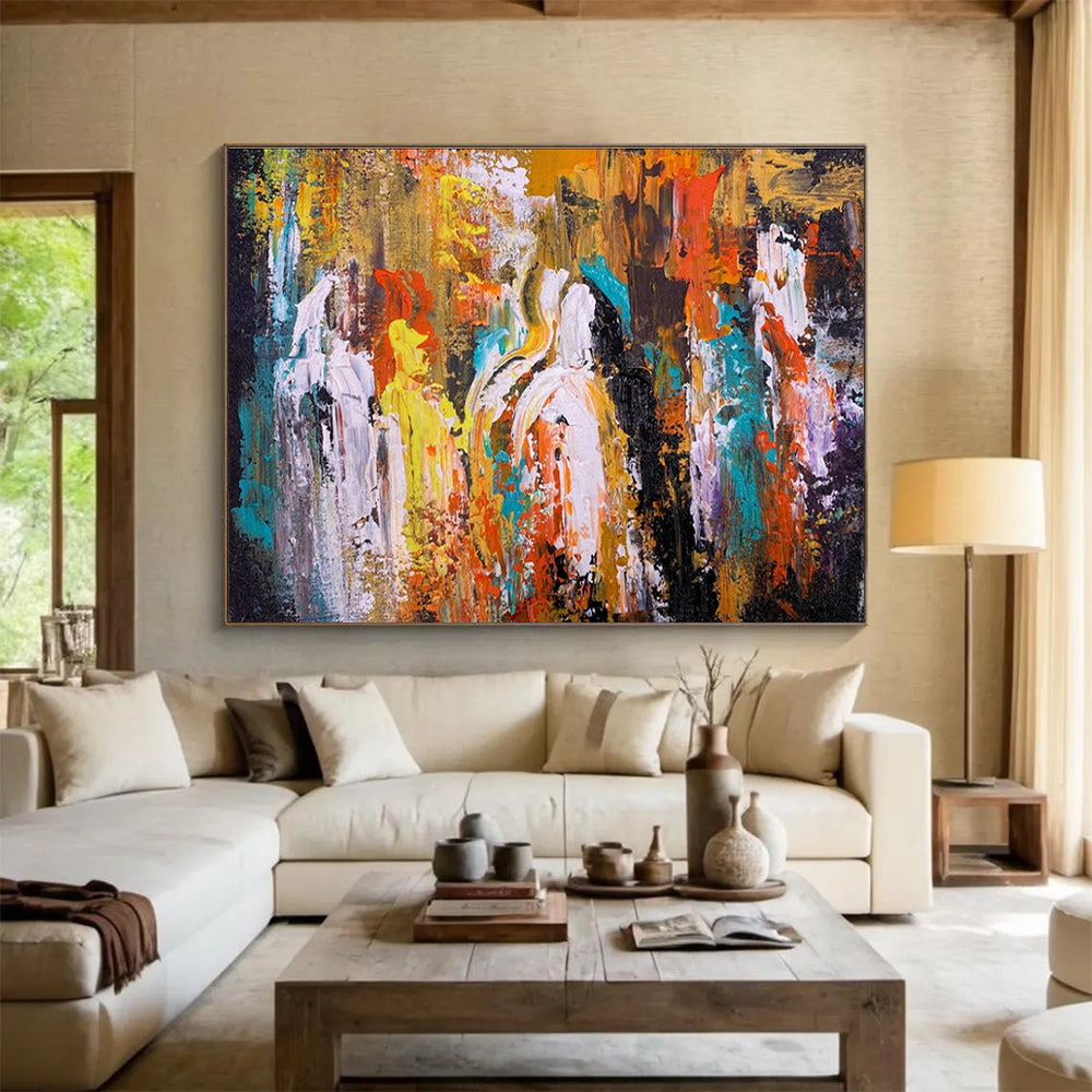 Vivid Colors Abstract Figures Painting for Artsy Community Centers YHT349