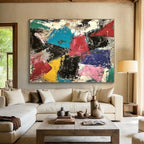 Colorful Block Abstract 3 Painting with Dynamic Energy WINK749