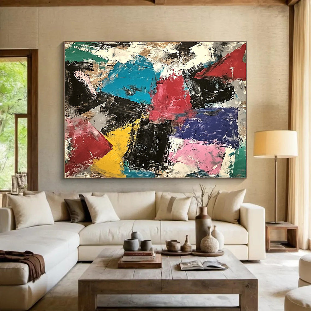 Colorful Block Abstract 3 Painting with Dynamic Energy WINK749