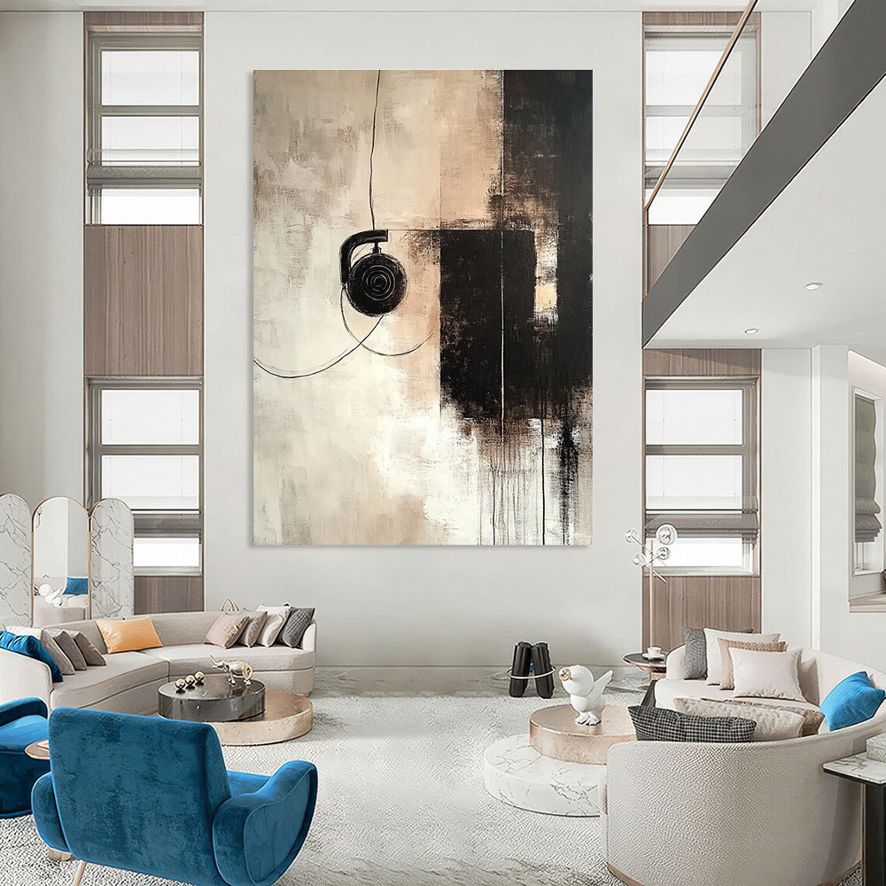 Headphone Abstract Painting for Music Lover’s Home Studios GAB1186