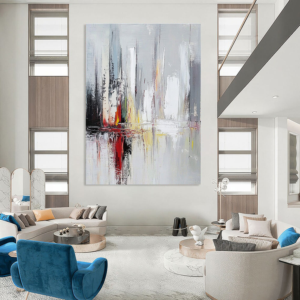 Subtle City Reflections - Muted Urban Abstract Painting GAB0575
