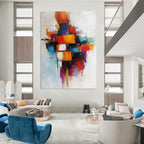 Colorful Block - Shaped Abstract Painting for Creative Studios GAB0886