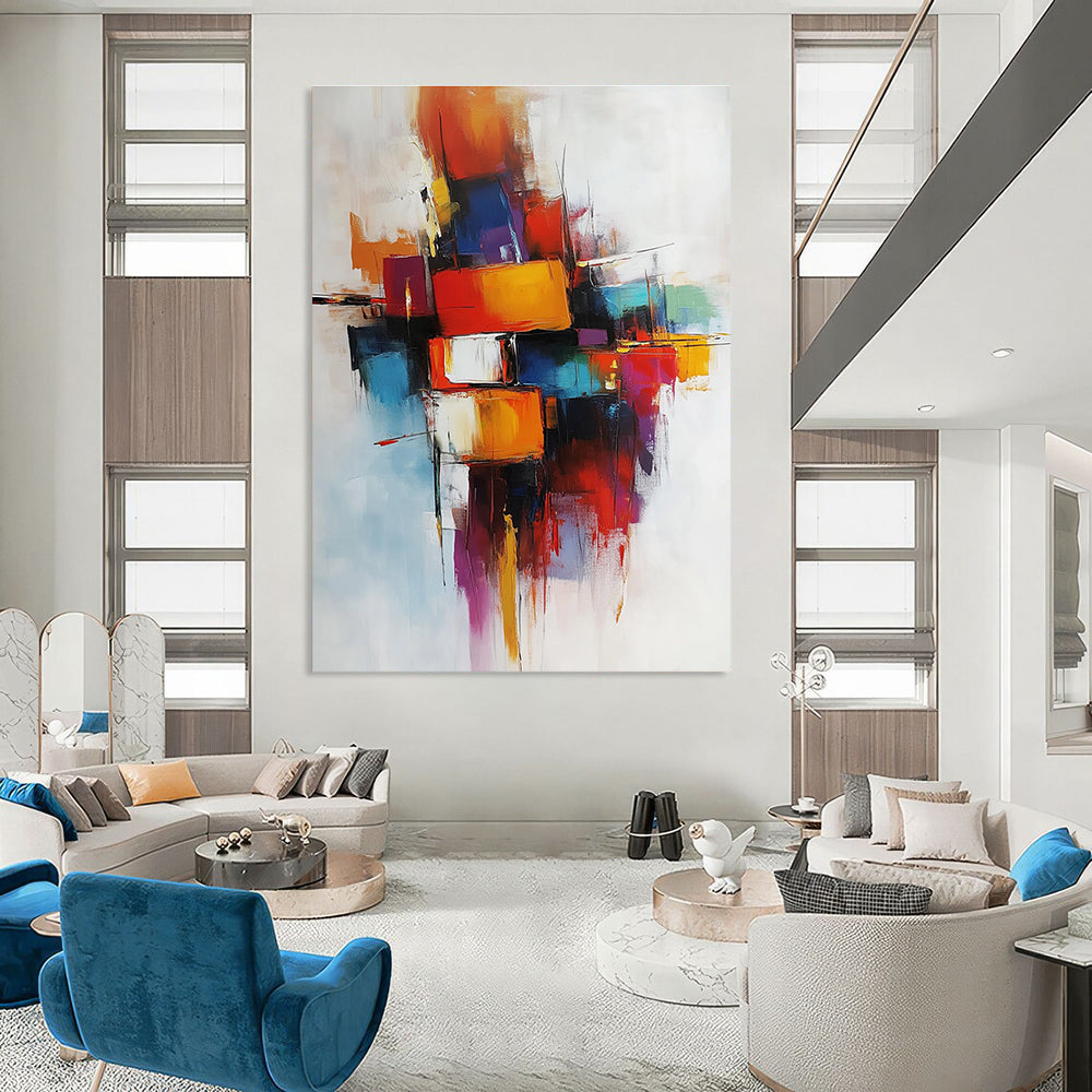 Colorful Block - Shaped Abstract Painting for Creative Studios GAB0886
