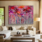 Pink and Purple Dripping Abstract Painting for Trendy Beauty Salons YHT351