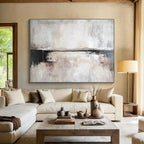 Grayscale Landscape Abstract Painting with Moody Textured Depths ABS540