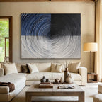 Circular Abstract Painting with Textured Rings WINK832