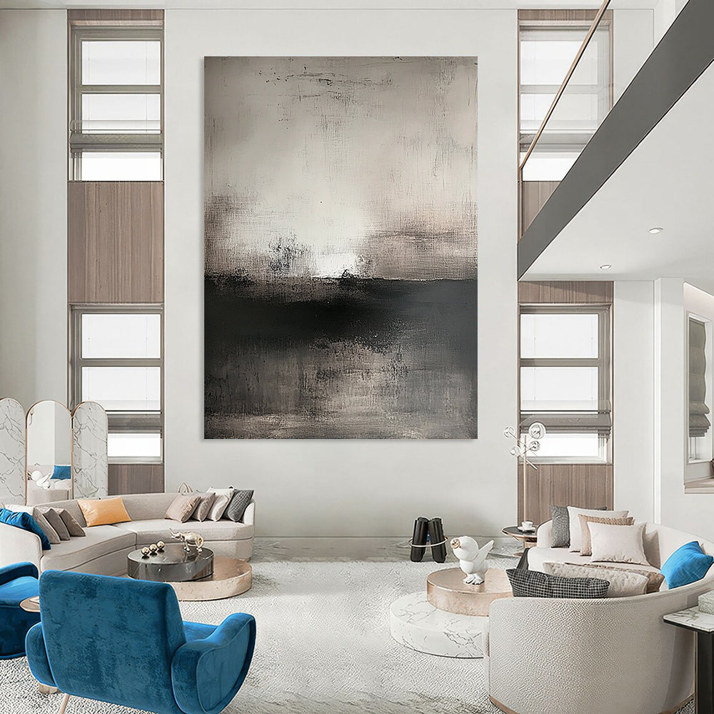 Gray Abstract Horizon - Subtle Landscape Abstract Art GAB0518
