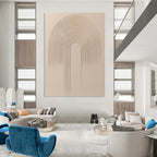 Beige Textured Arch Art Minimalist Abstract Painting for Sophisticated Spaces GAB1403