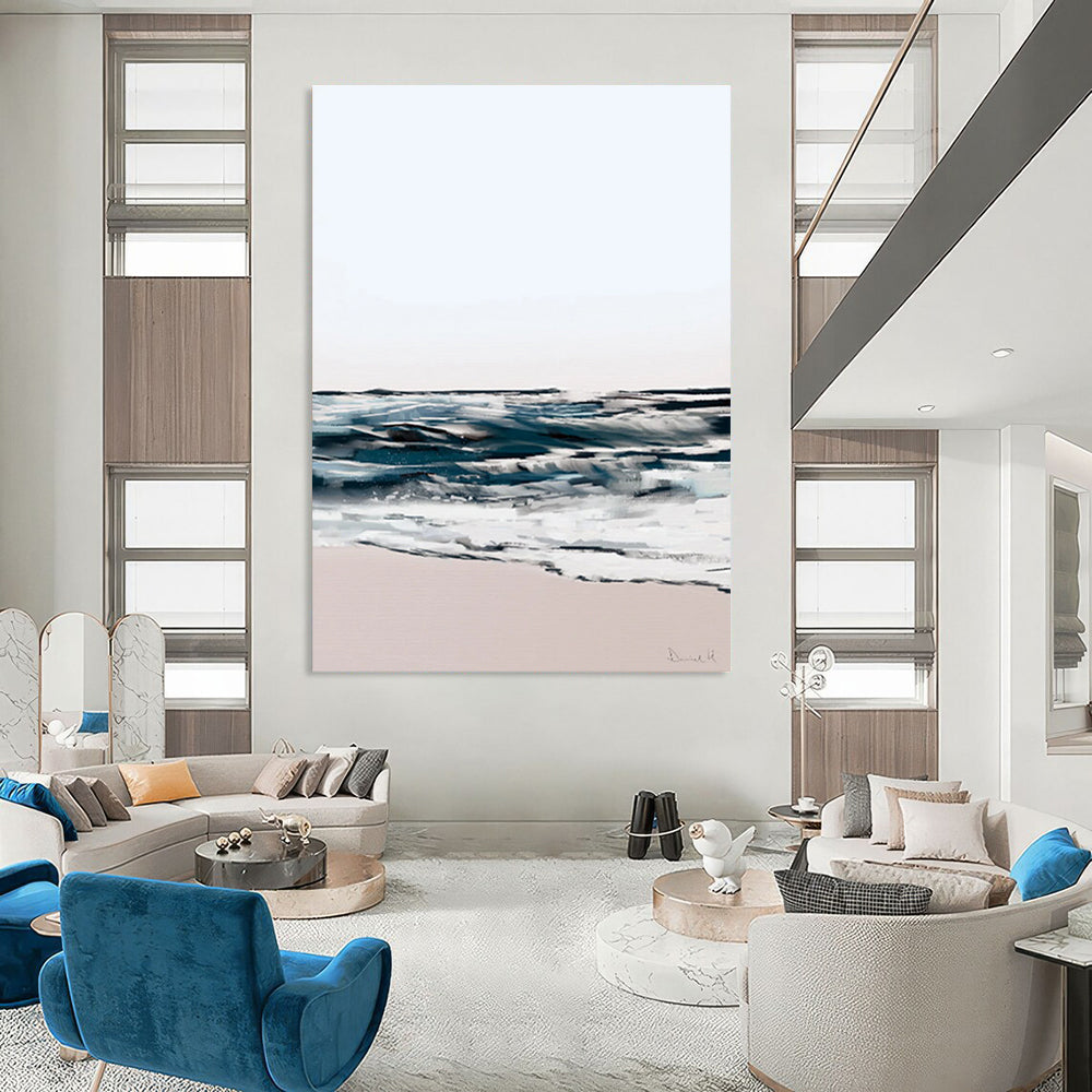 Abstract Coastal Scene Painting for Beachfront Home Living Rooms HENG208