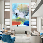 Vivid Colorful Abstract Landscape Painting for Energetic Spaces HENG245