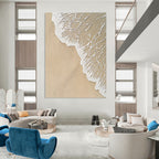 Beach Wave with Intricate Foam Abstract Painting with Detailed Textures GAB0078