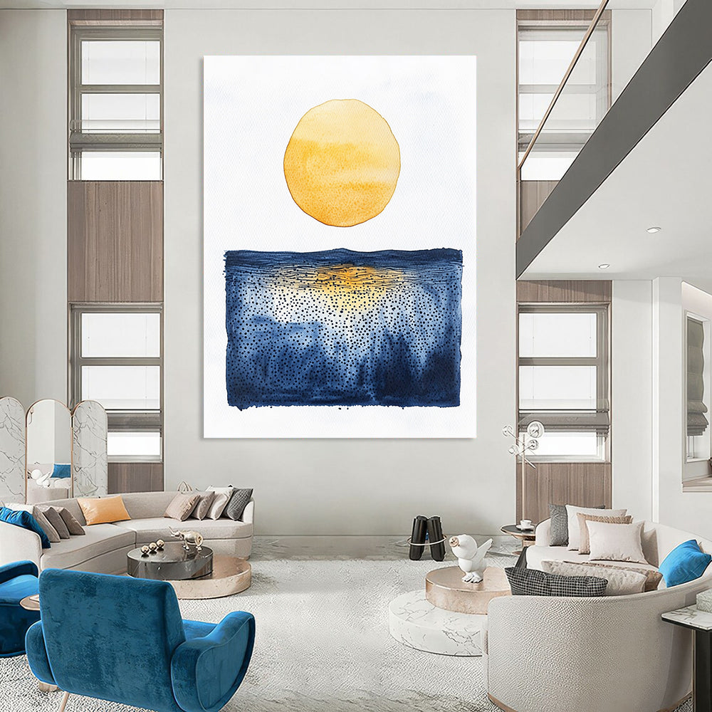 Sun and Sea Dot - Patterned Abstract Painting for Coastal - Themed Balconies GAB0990