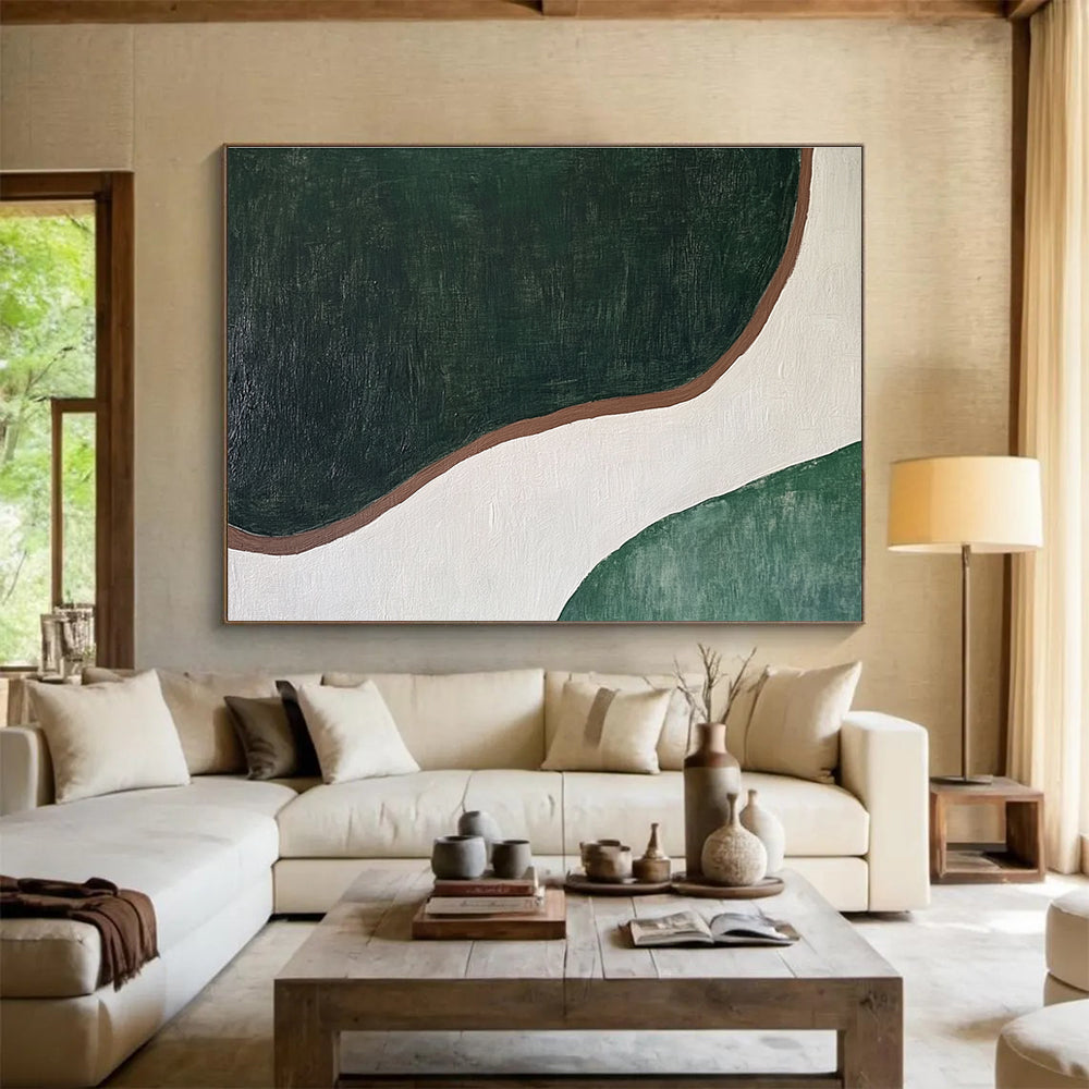 Organic Green - Brown Nature - Inspired Abstract Painting ABS123
