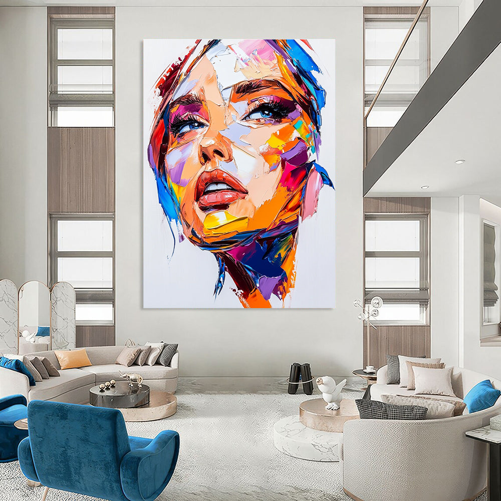 Vibrant Color - Block Portrait Abstract Painting: Energetic Hues & Individuality GAB0952