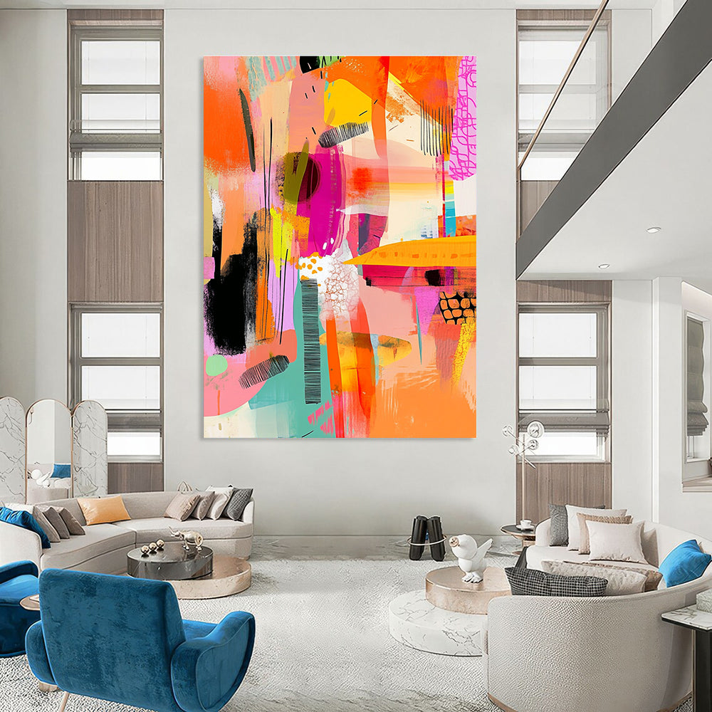 Vibrant Color Collage Abstract - Energetic Modern Abstract Art GAB0481