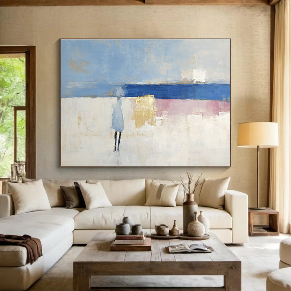 Coastal Figure Abstract with Gold Accent ABS186