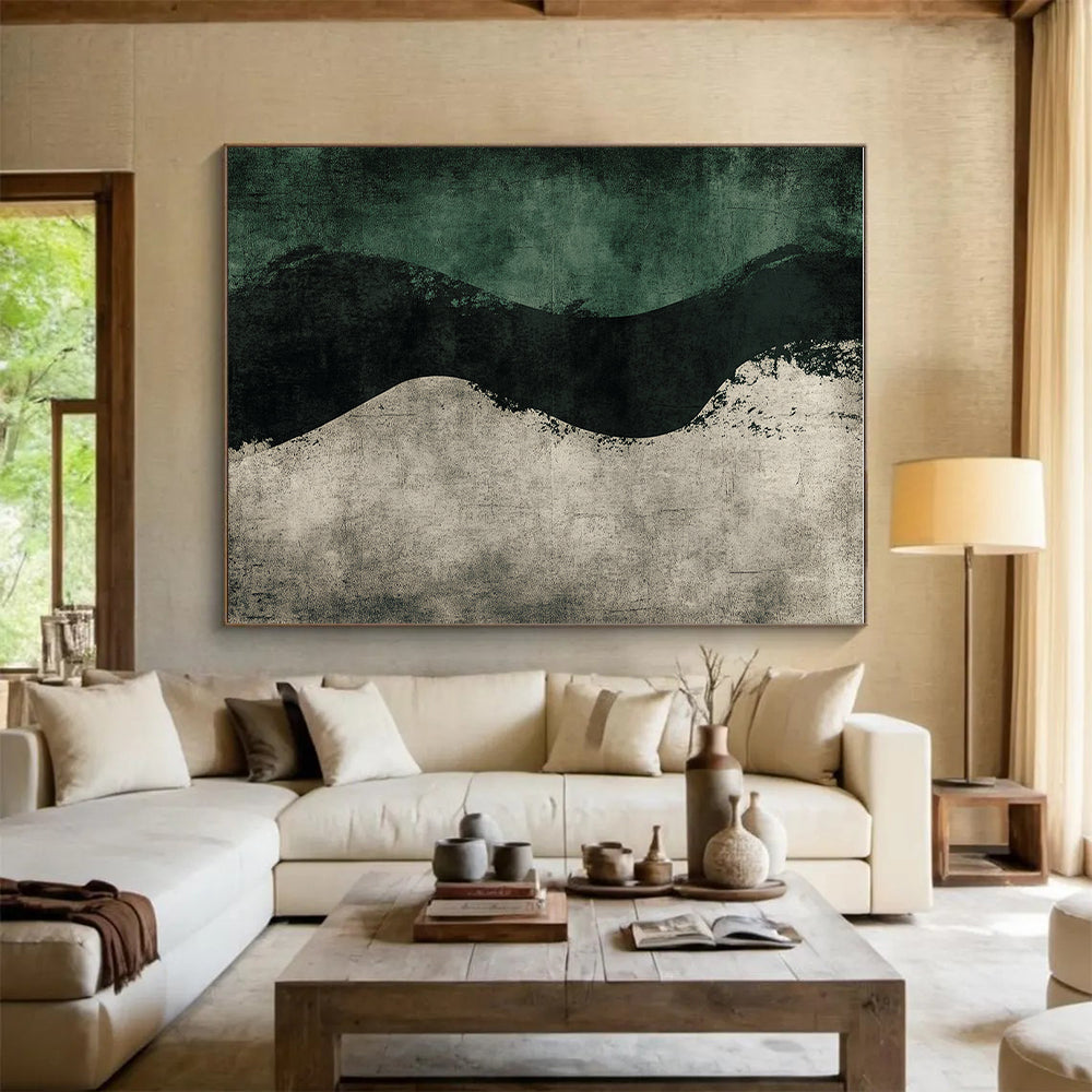 Silhouette on Textured Background Abstract Painting with Mysterious Allure WINK150