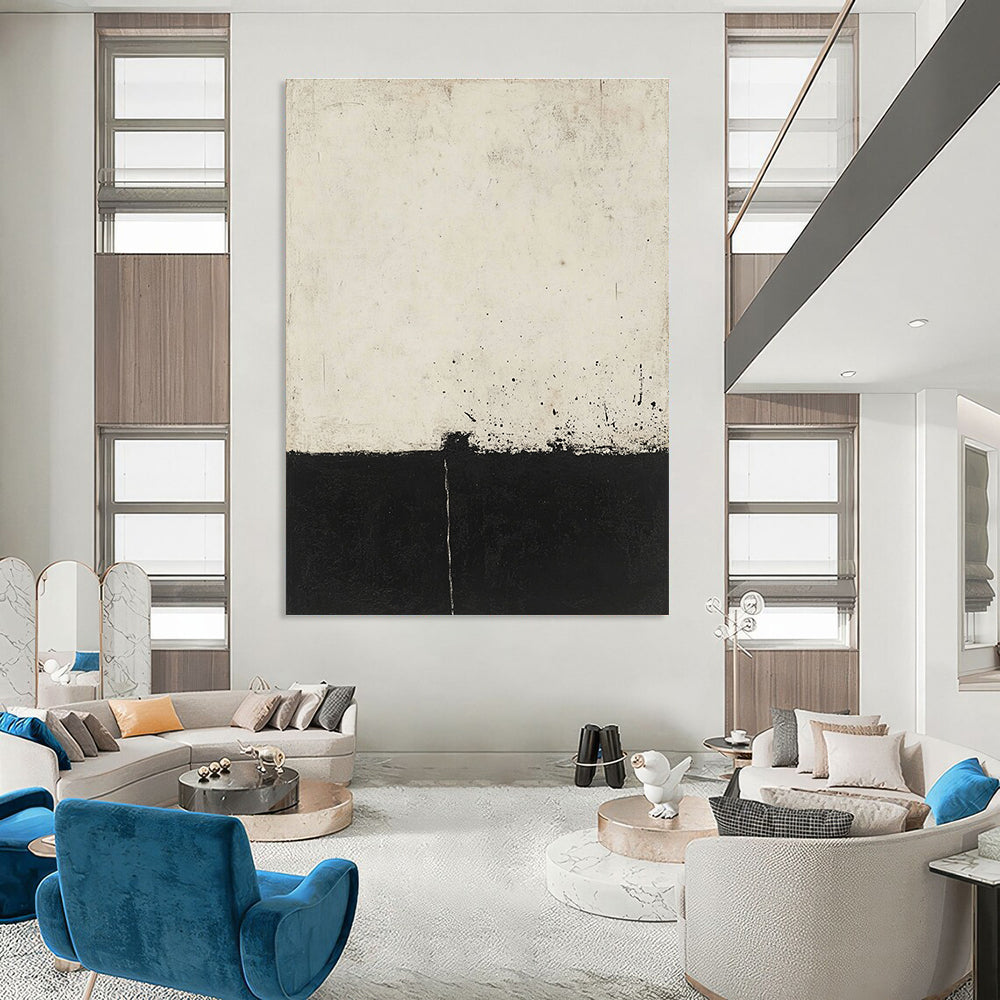 Black and White Minimalism Abstract Painting of Subtle Contrast GAB0196