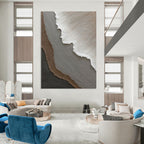Subtle Neutral Textured Layers Abstract Painting for Calm Interiors HENG269
