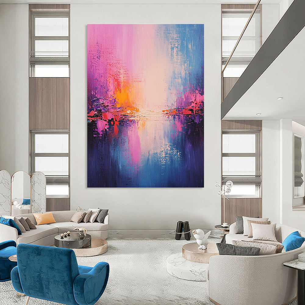 Pastel Sunset Abstract Painting for Soft Interiors GAB0735