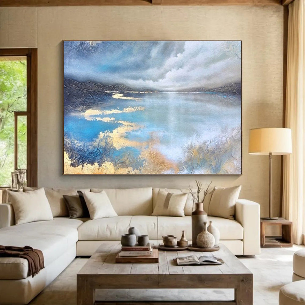 Lake Reflection Abstract Painting for Nature - Inspired Offices YHT192