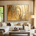 Golden Spiral Abstract Painting for Luxury Home Decor YHT167
