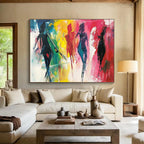 Colorful Figure with Expressive Brushstrokes Abstract Painting ABS347
