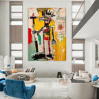 Abstract Tribal Figure Painting for Eclectic Art Galleries HENG103