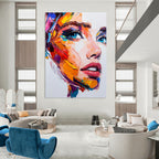 Colorful Face Painting Expressive Abstract Portrait GAB0323