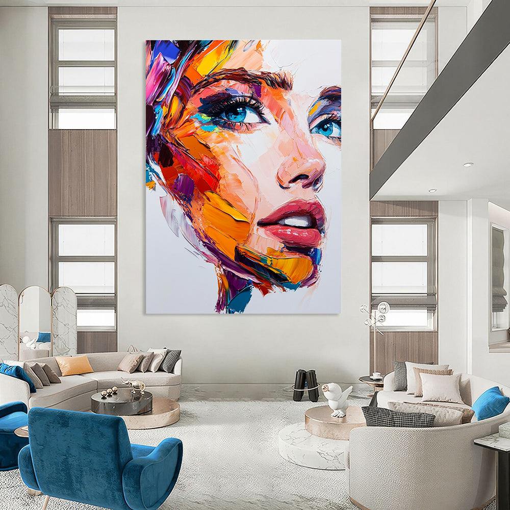 Colorful Face Painting Expressive Abstract Portrait GAB0323