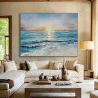 Sea Sunset Abstract Painting for Coastal Home Living Rooms YHT260