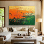 Splatter - Style Landscape Abstract Painting with Bold Color Splashes ABS250