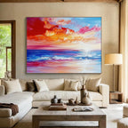 Colorful Sunset Beach Abstract Painting ABS234