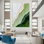 Green Layered Art Textured Landscape Abstract Painting GAB0258