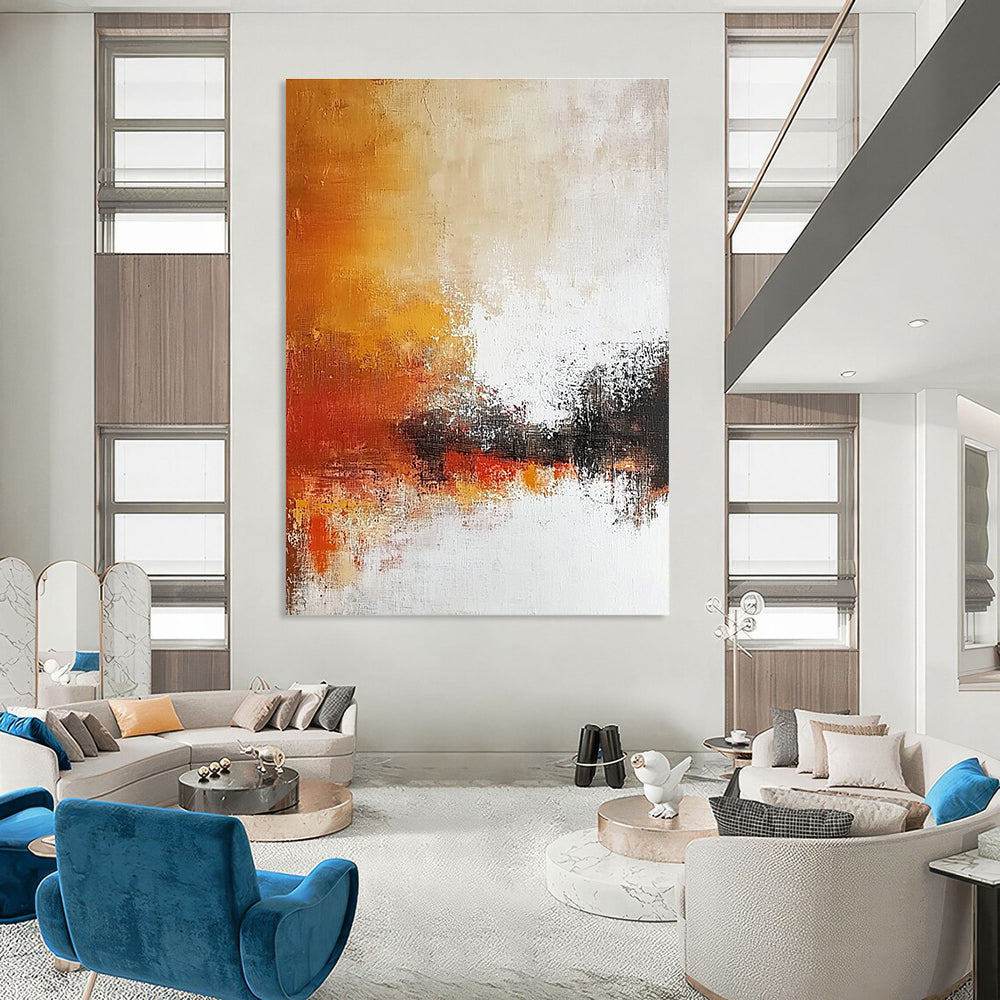 Warm Tones Abstract Painting for Rustic - Style Living Rooms GAB0927