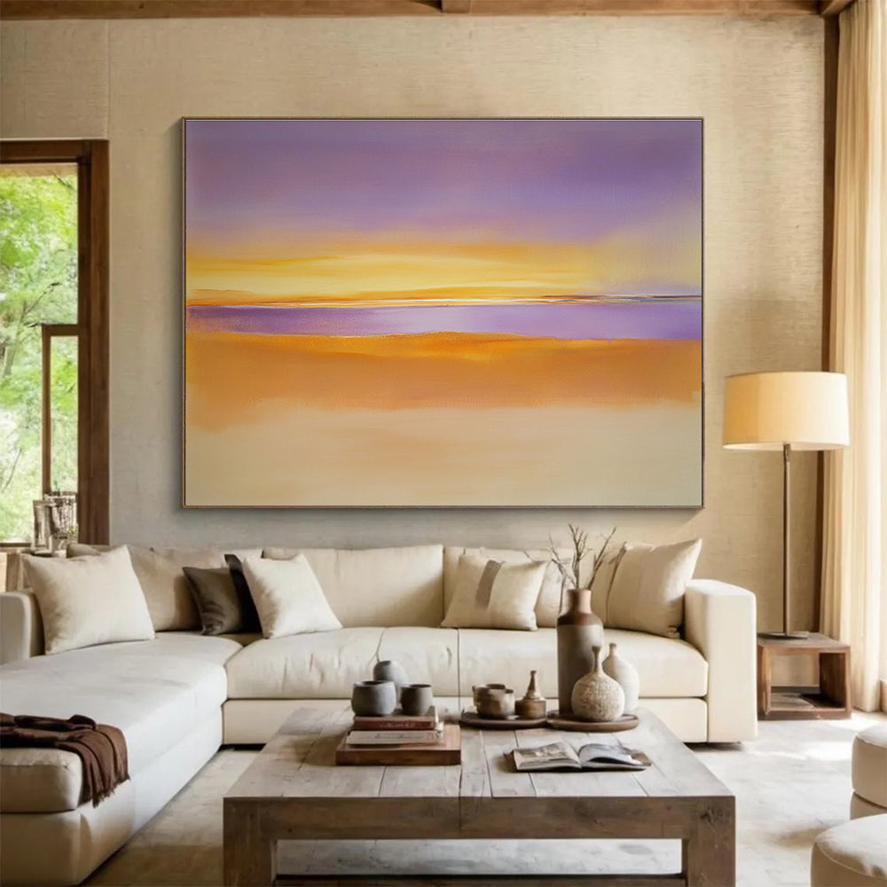 Purple and Orange Gradient Landscape with Soft Horizons Abstract Painting ABS361