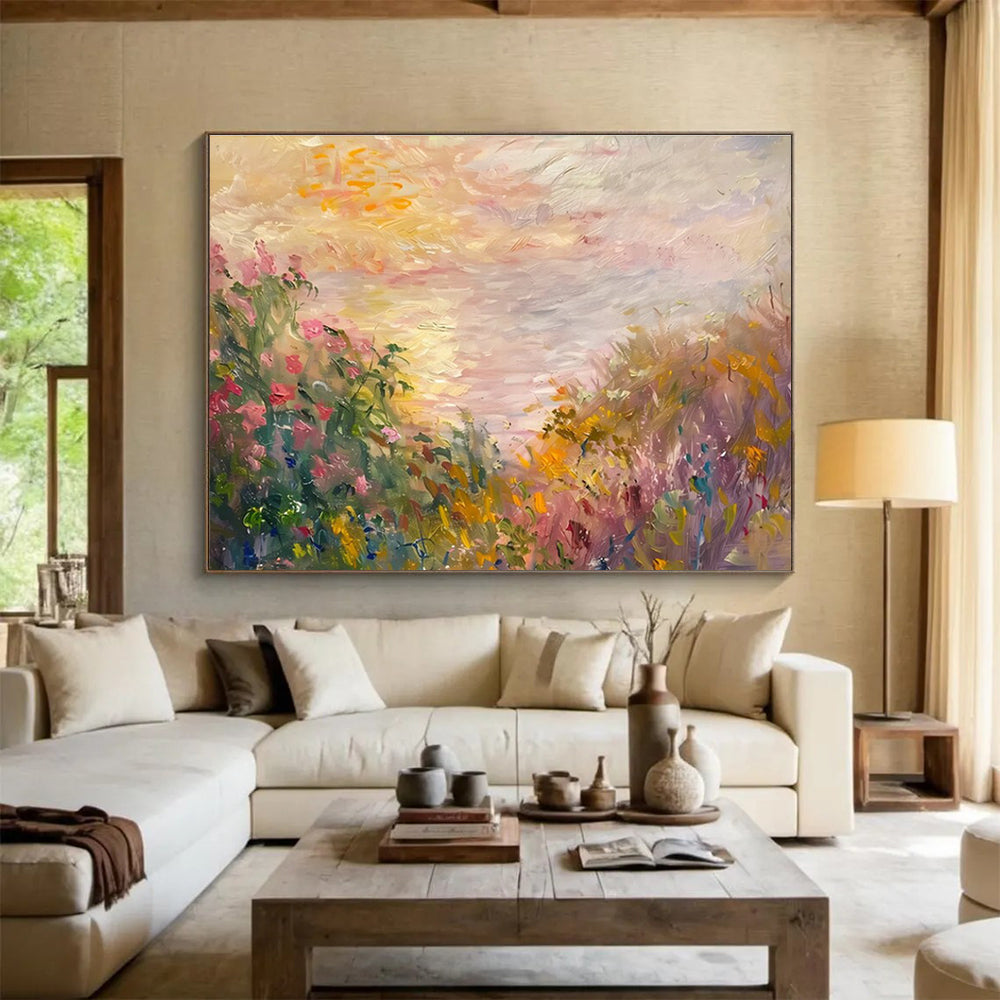 Flower Field Abstract Painting for Garden - Themed Cafes YHT195