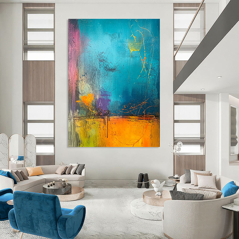 Vibrant Color - Blocked Abstract Painting for Creative Studios GAB0872