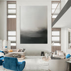 Monochrome Mist Abstract Painting for Minimalist Decor GAB0703